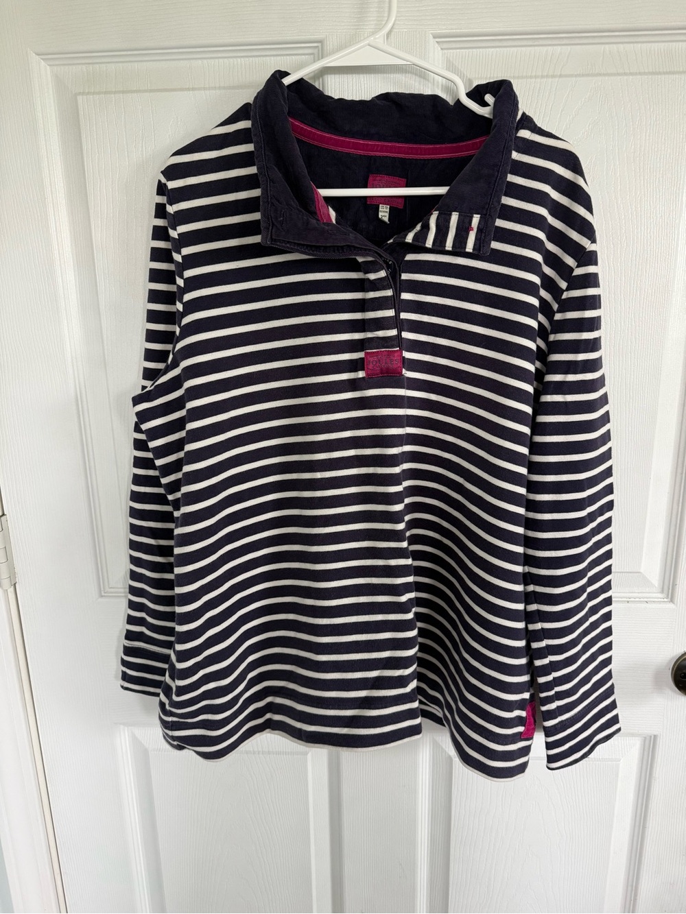 Joules Purple Stripe Rugby Pullover Shirt US 16 Corduroy Collar Preppy Y2K Fall